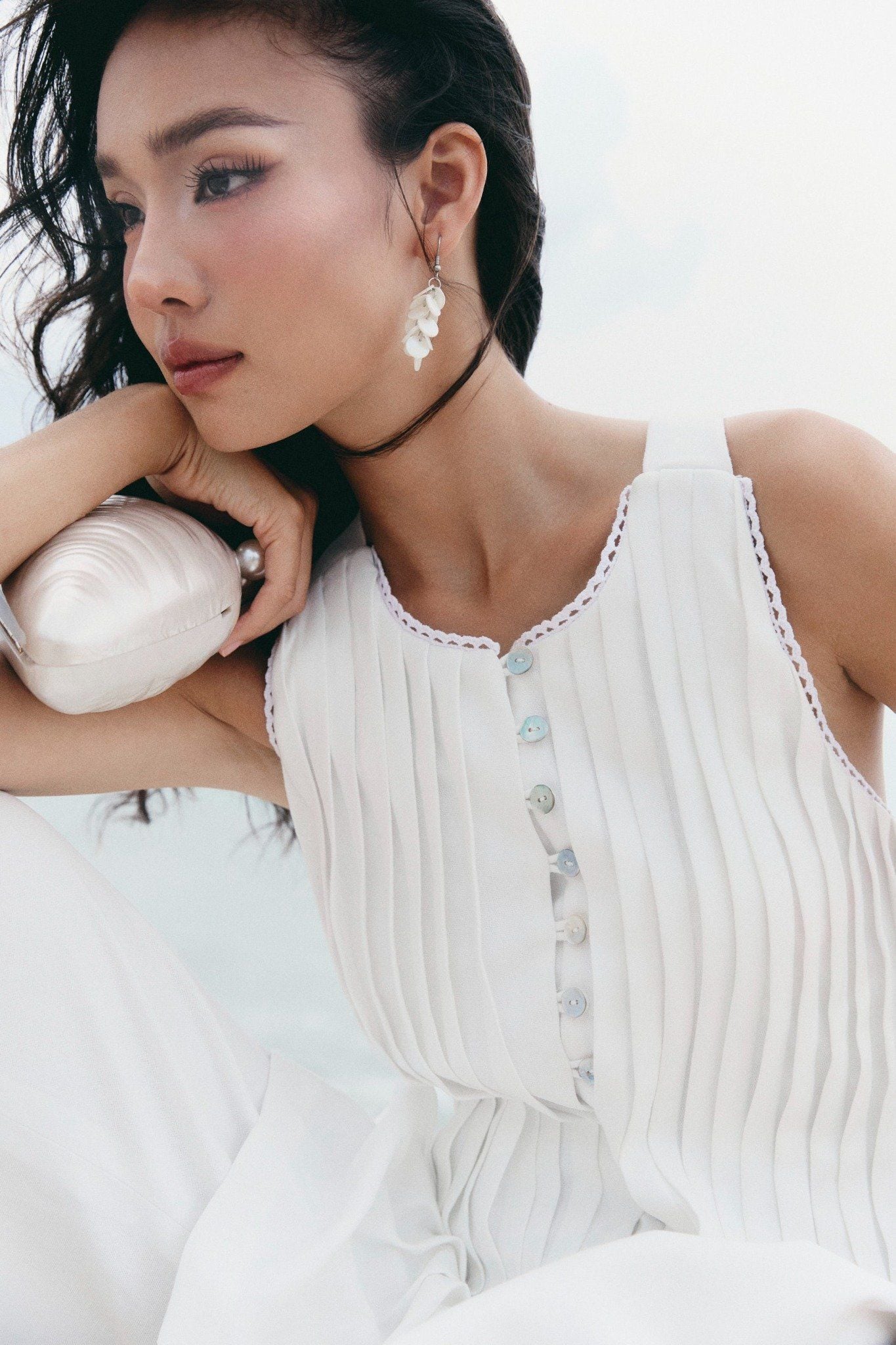 Áo Crossback Sleeveless Pleat