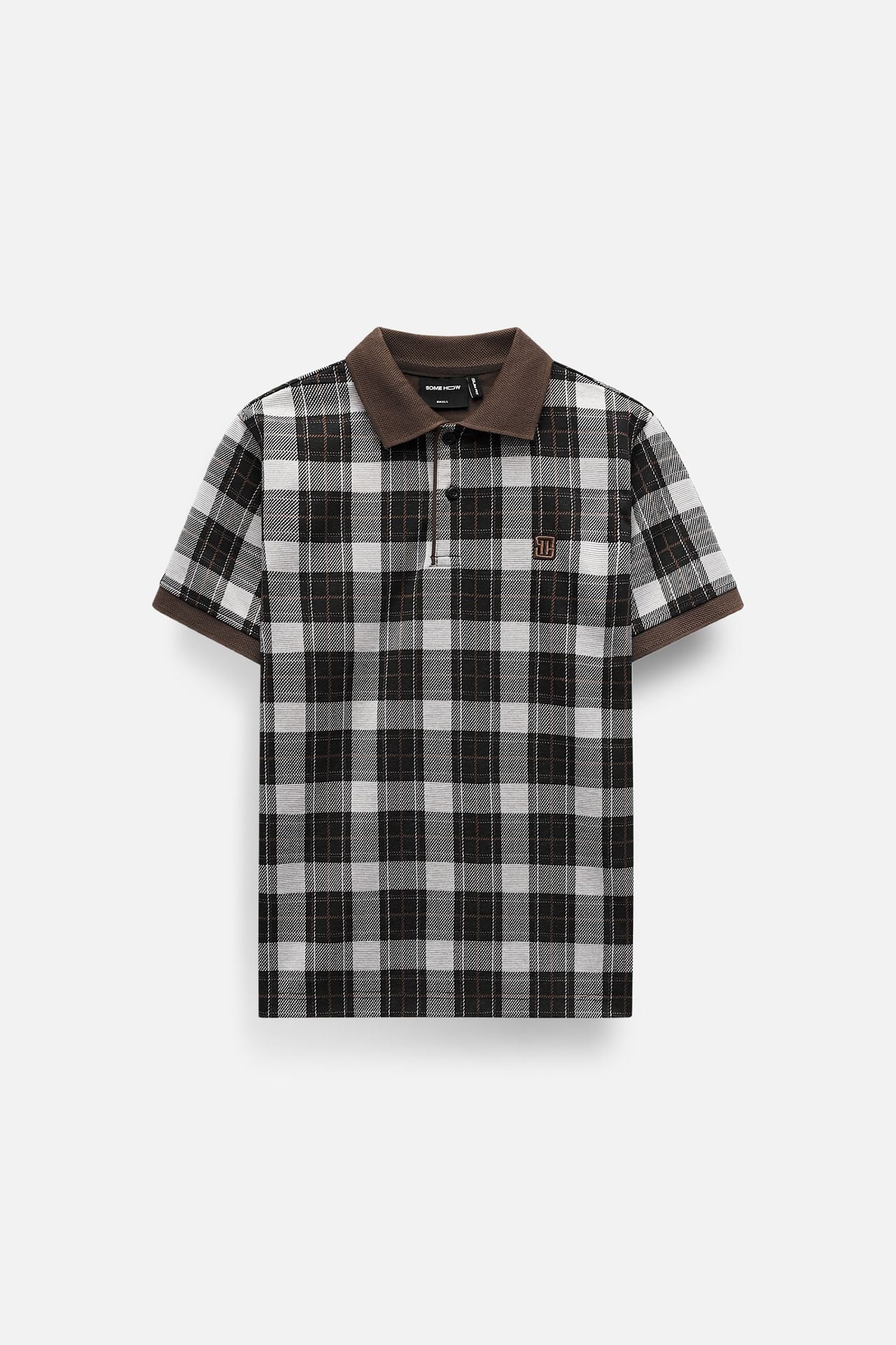 Áo Polo Brown Collar Check New Label