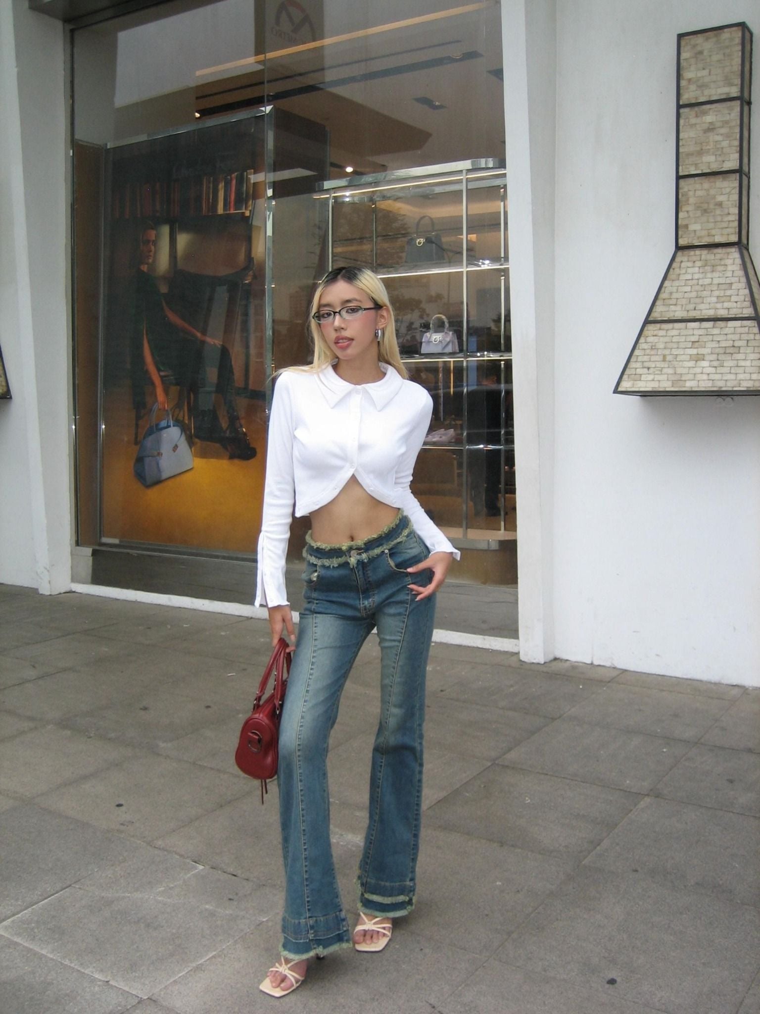 Quần Jean Flare Special Waist Black Blue