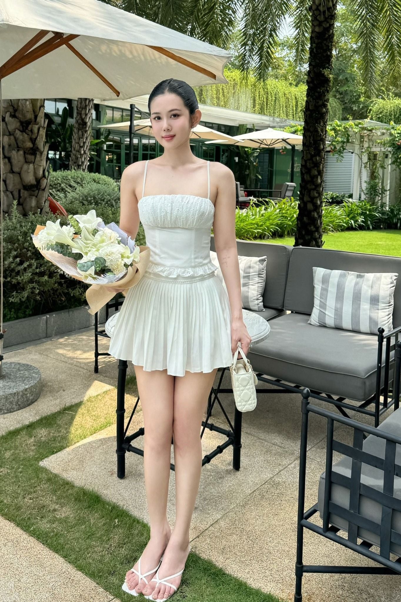 Set Áo Shoulder Reveal Top Short Skirt