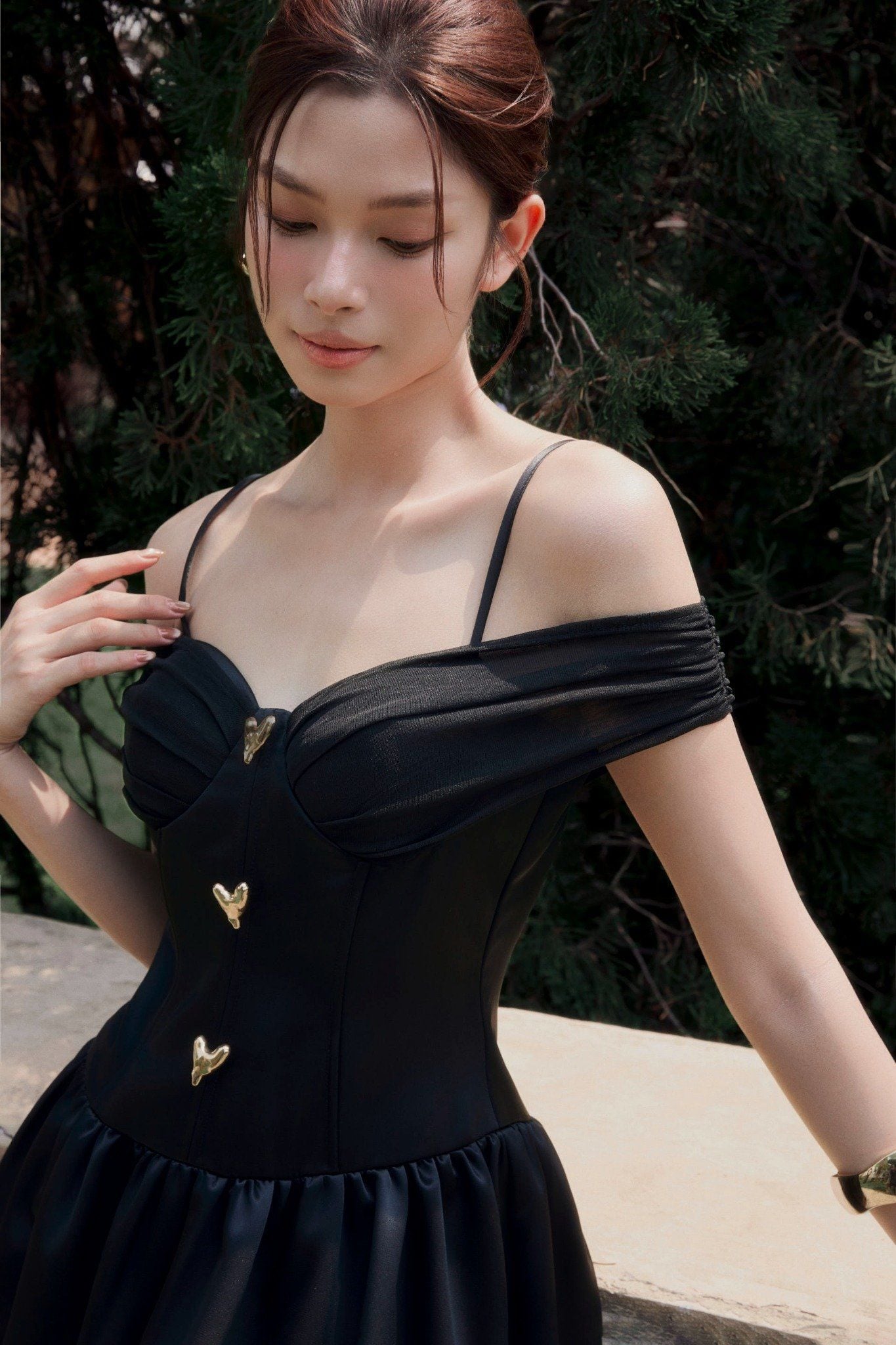 Đầm Dài Girly Offshoulder Neckline