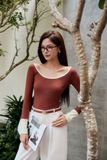 Áo Wide Neck Long Mixed Sleeves