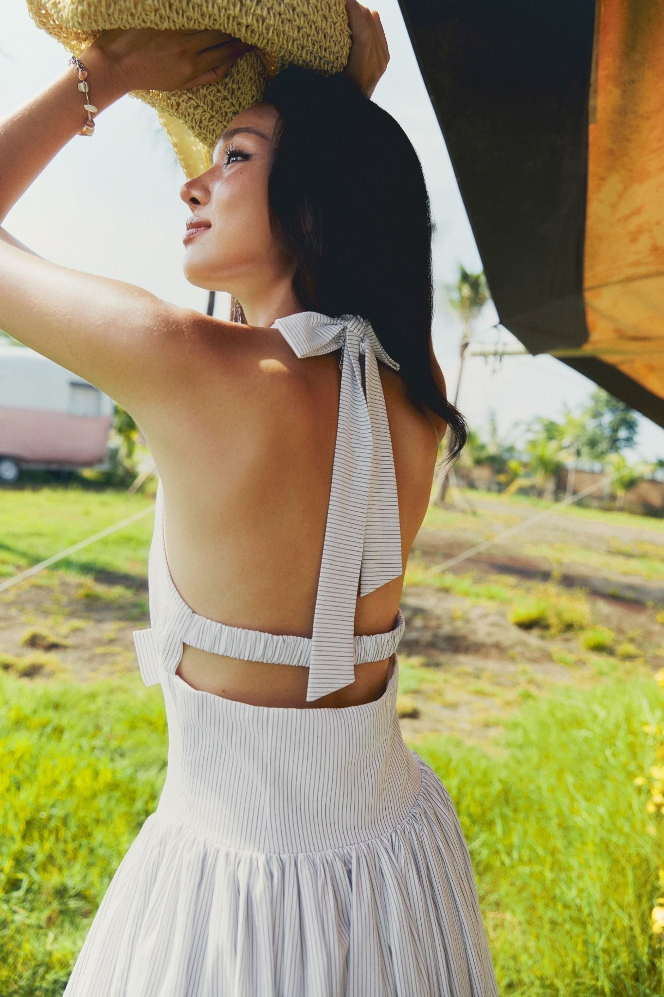 Đầm Dài Halter Frontbow Elegant