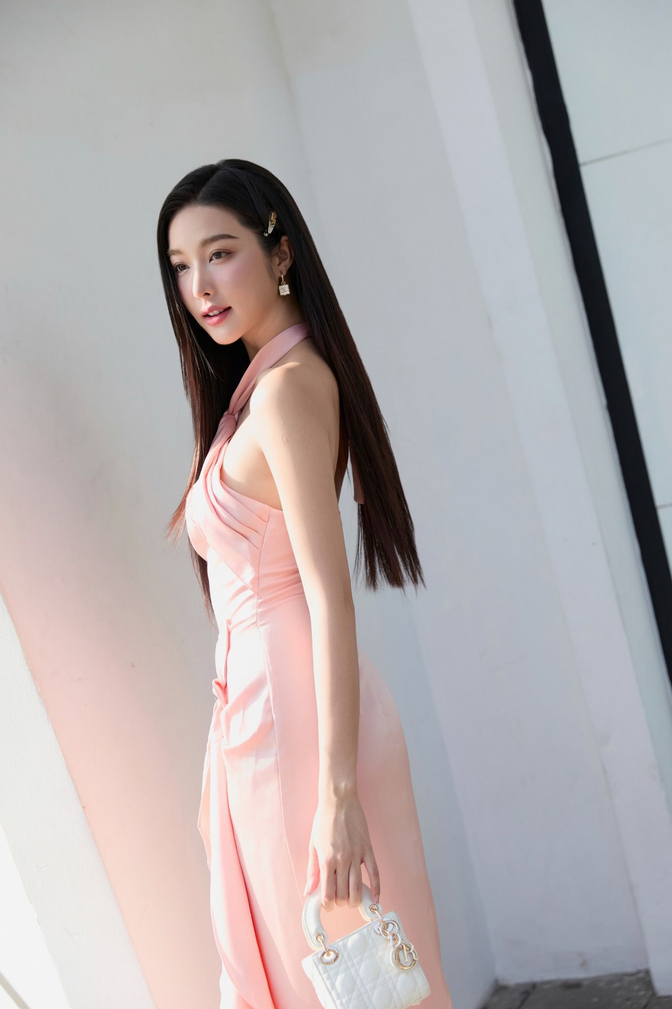 Đầm Dài Halter Split Charming