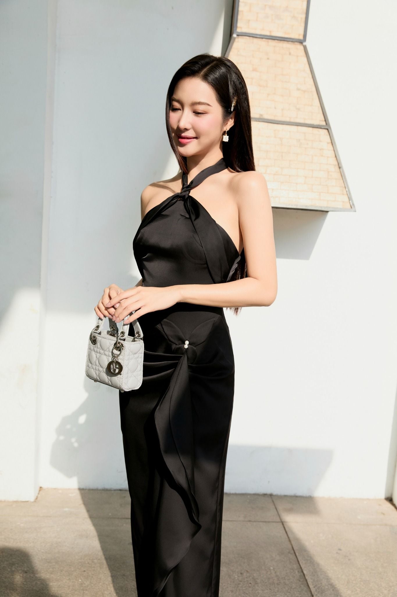 Đầm Dài Halter Split Charming