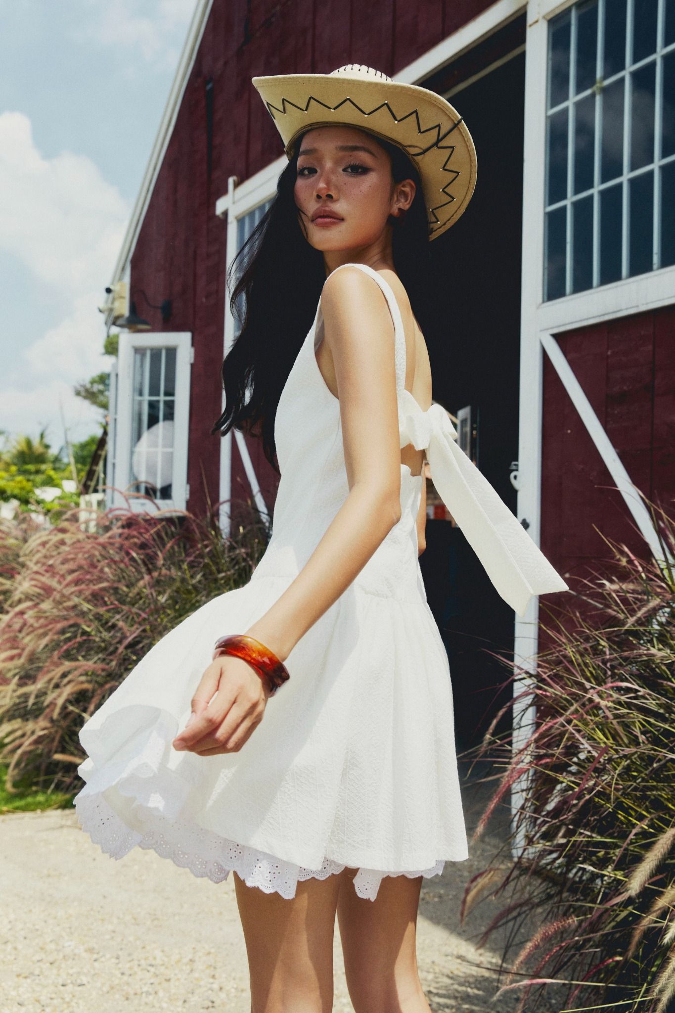 Đầm Ngắn Dropwaist Textured