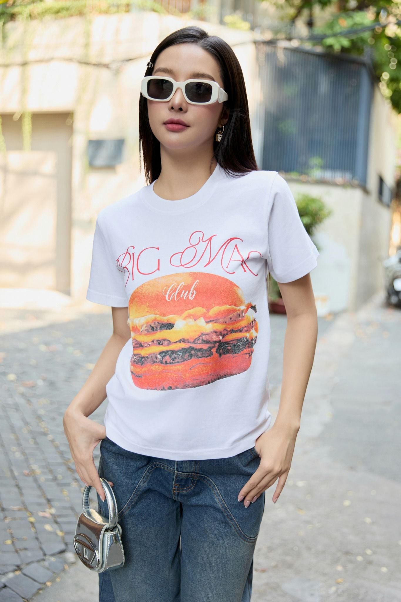 Áo Thun Hamburger Print
