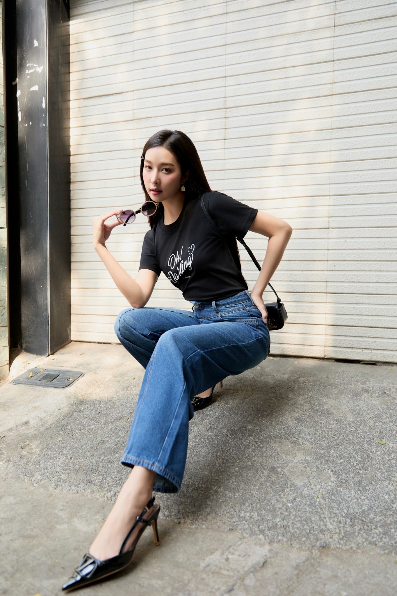 Quần Jean Bias Wide Legs