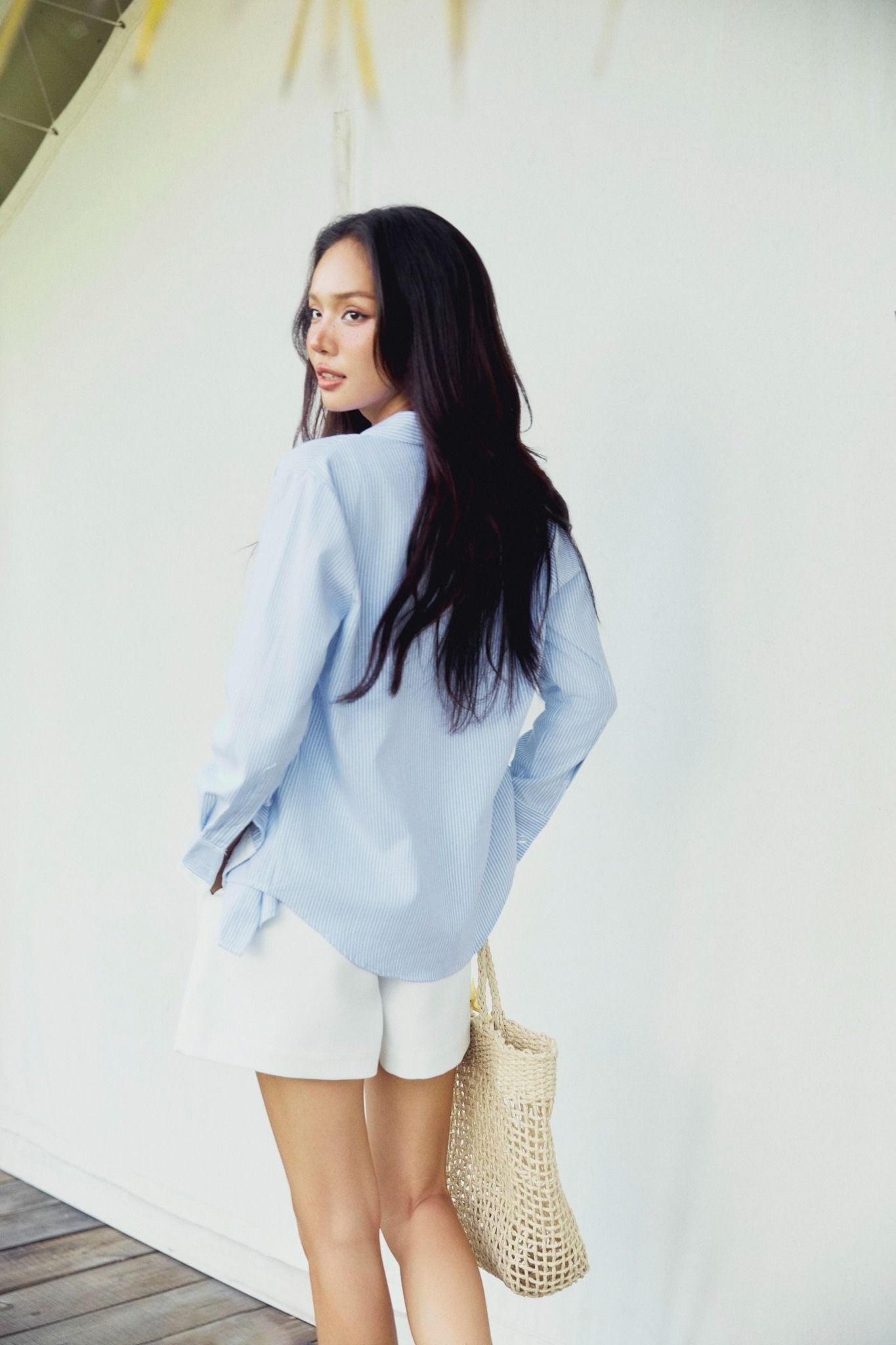 Áo Sơ Mi Stripes White Pocket