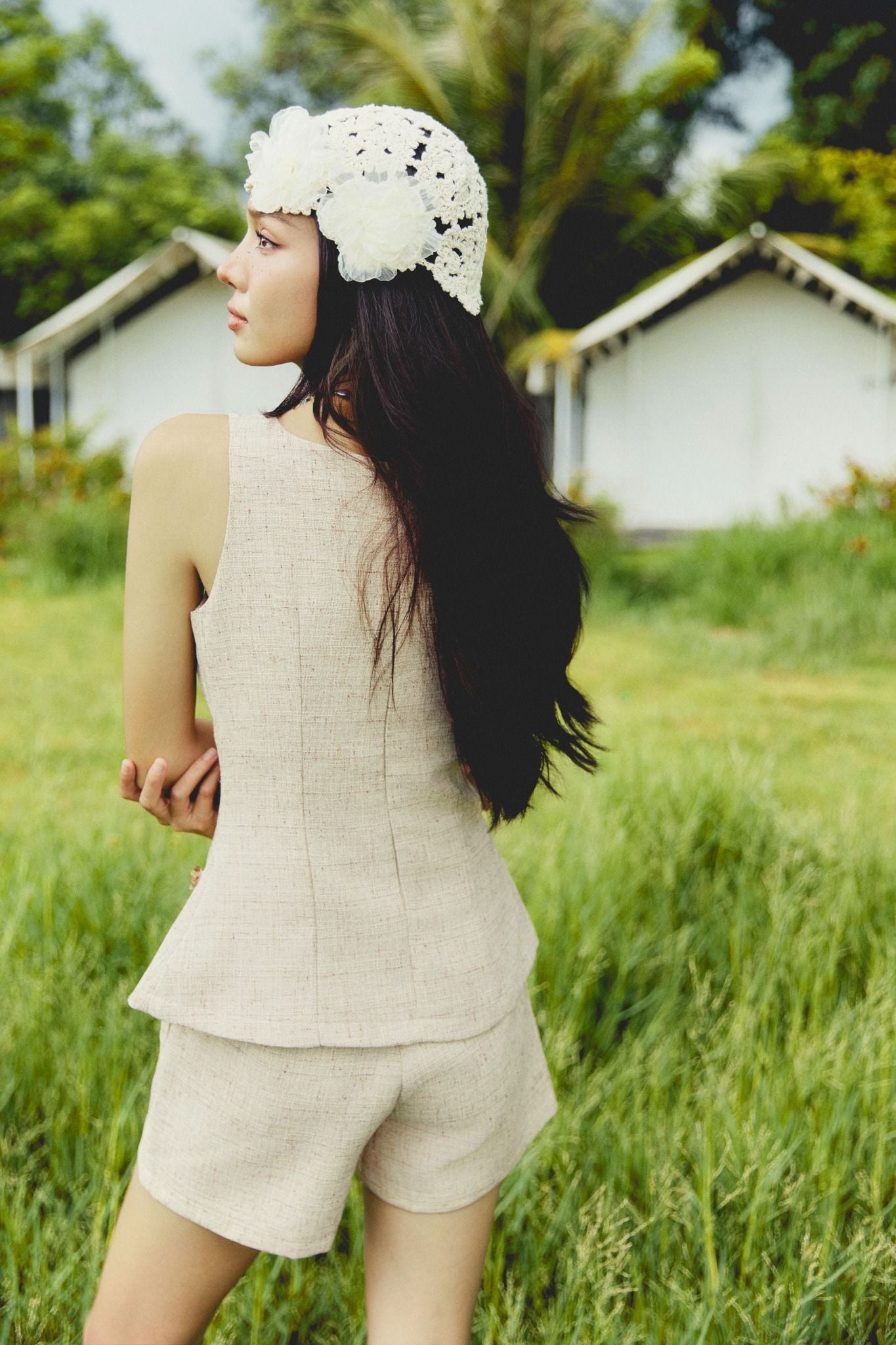 Áo Floral Embellished Peplum