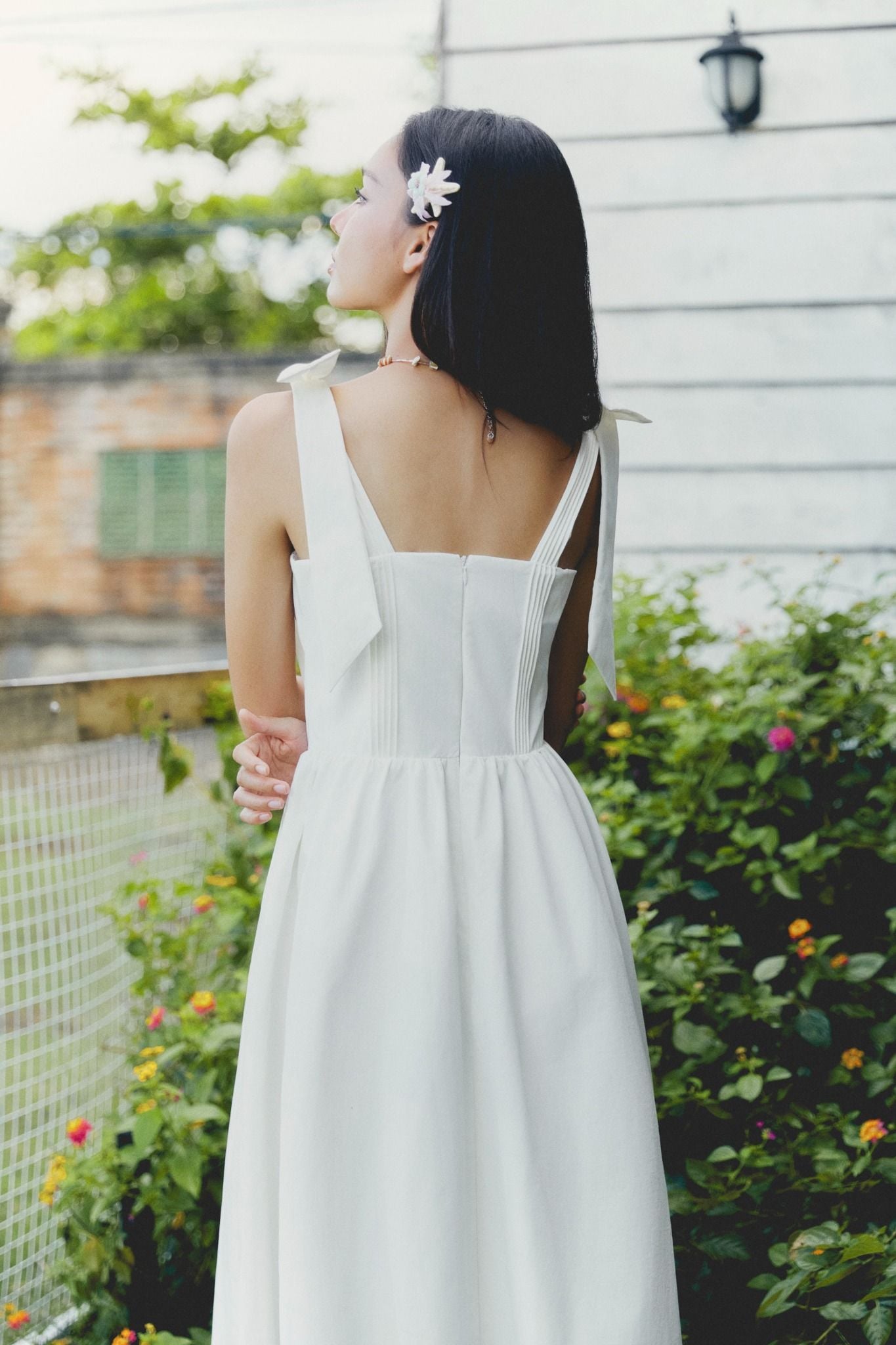 Đầm Dài Bowtie Shoulder Girly