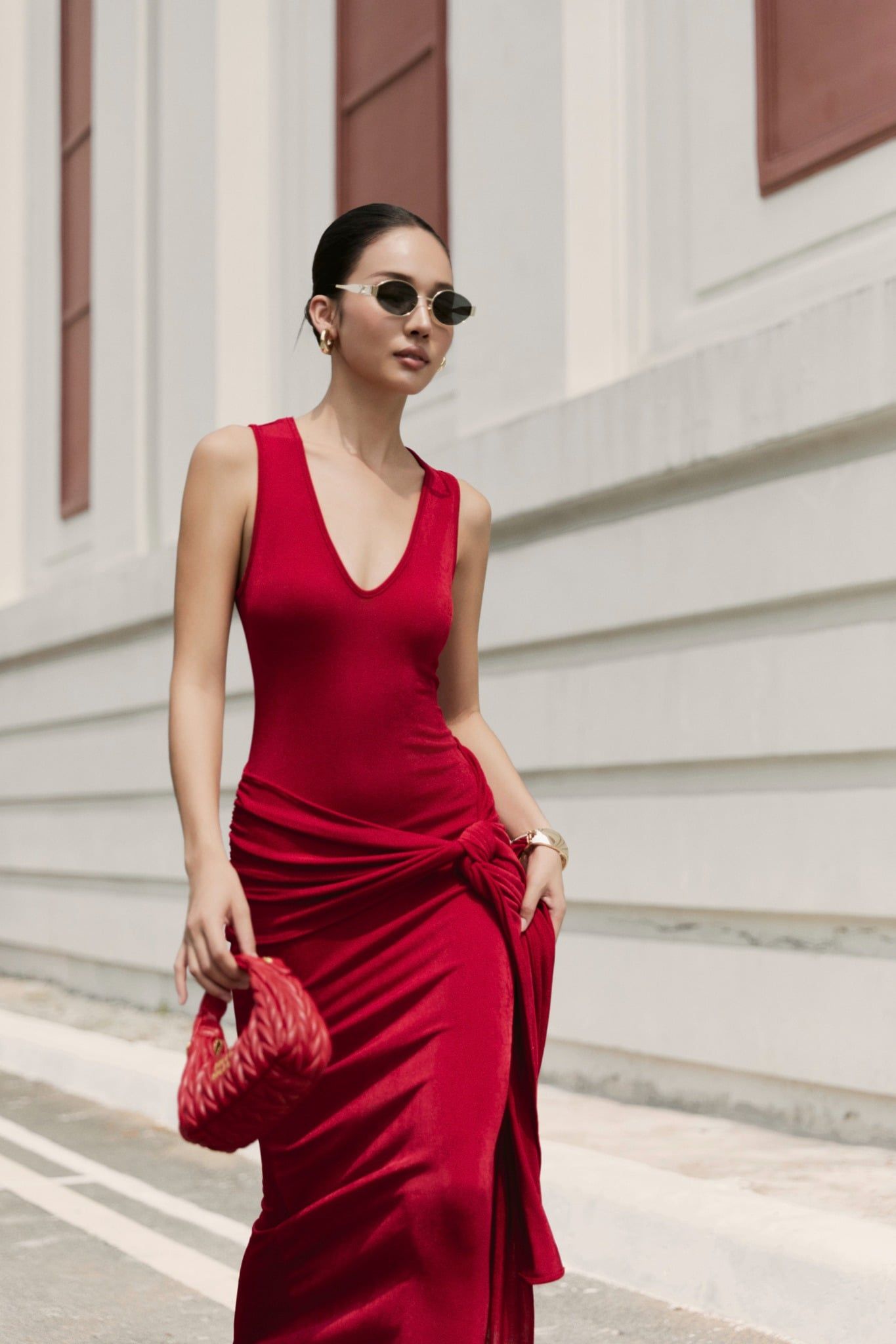 Đầm Dài Sleeveless Wrap Waist