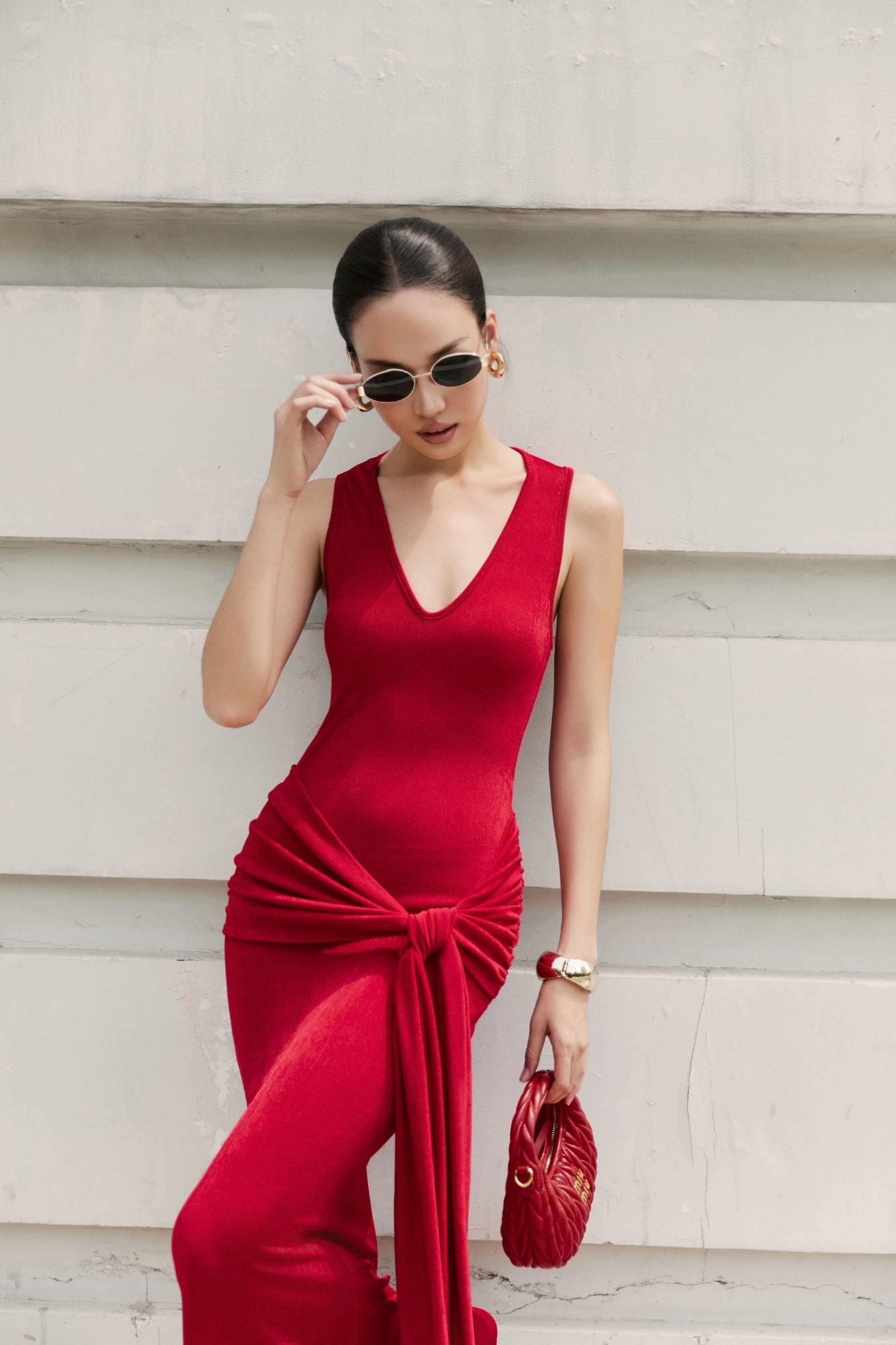 Đầm Dài Sleeveless Wrap Waist