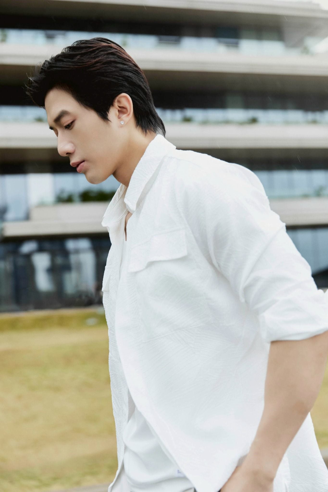 Áo Sơ Mi Relaxed Snap Line Pattern