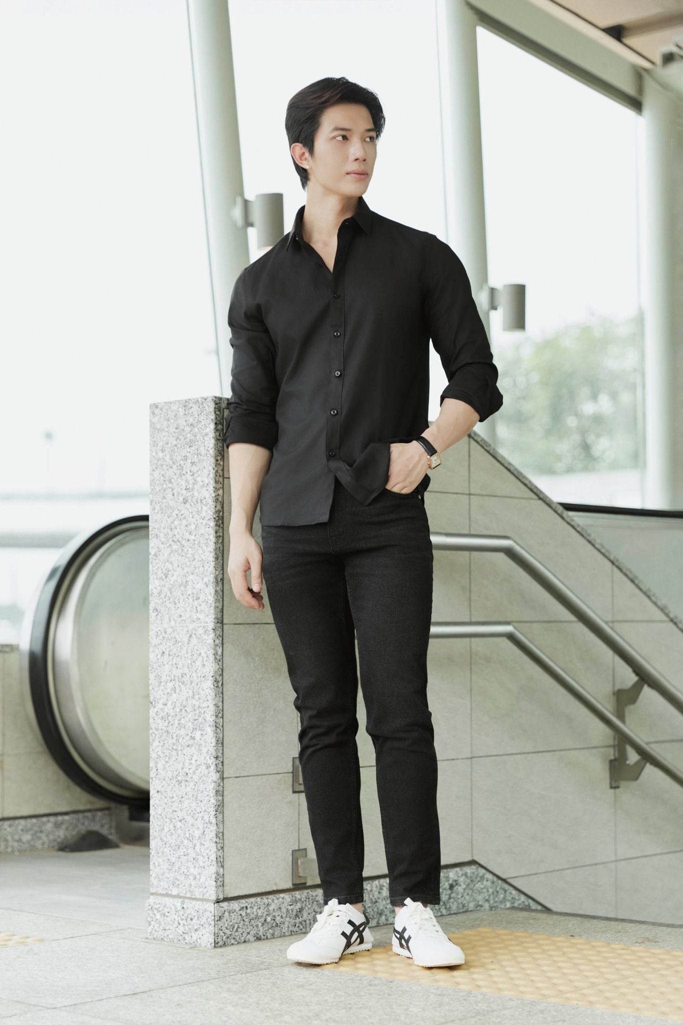  Quần Jean Rayon Slim Gray Black V3 