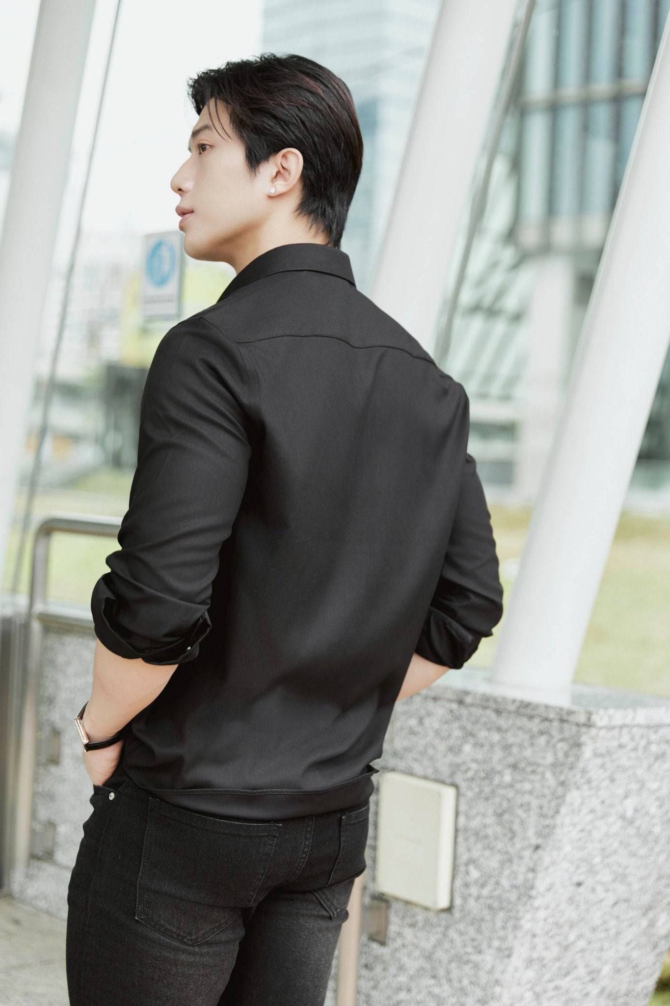  Quần Jean Rayon Slim Gray Black V3 