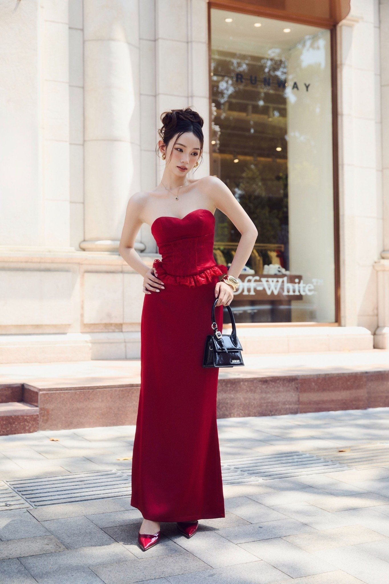 Set Tube Top With Long Thin Skirt