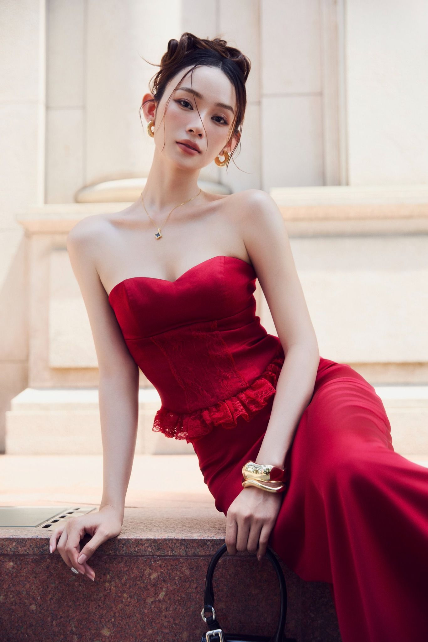 Set Tube Top With Long Thin Skirt