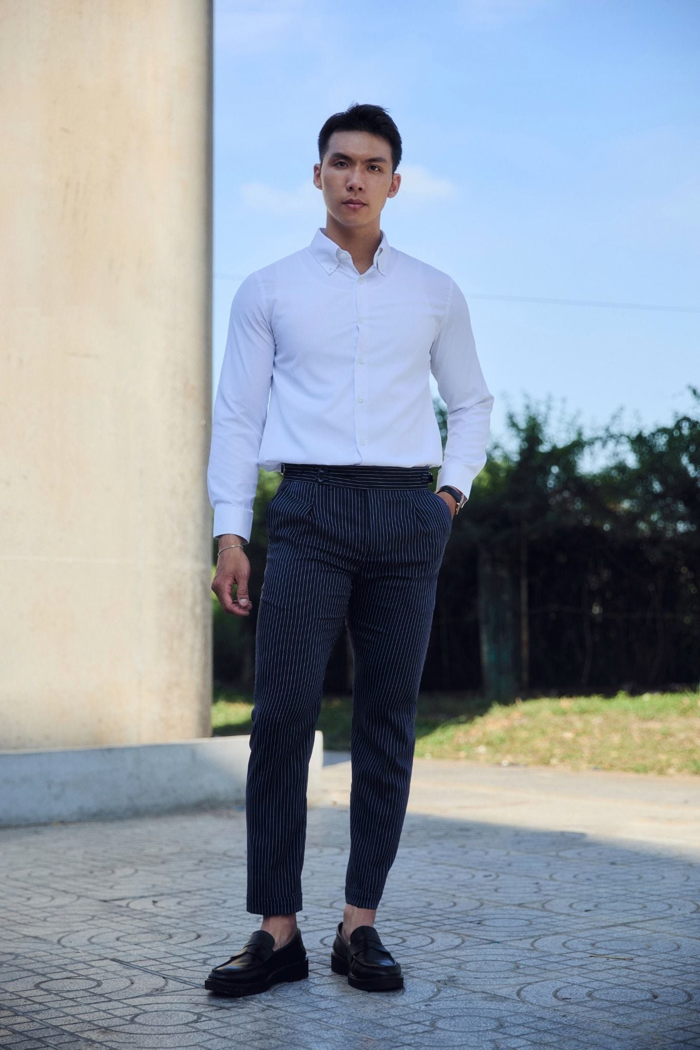 Quần Tây Sidetab Formal Stripes