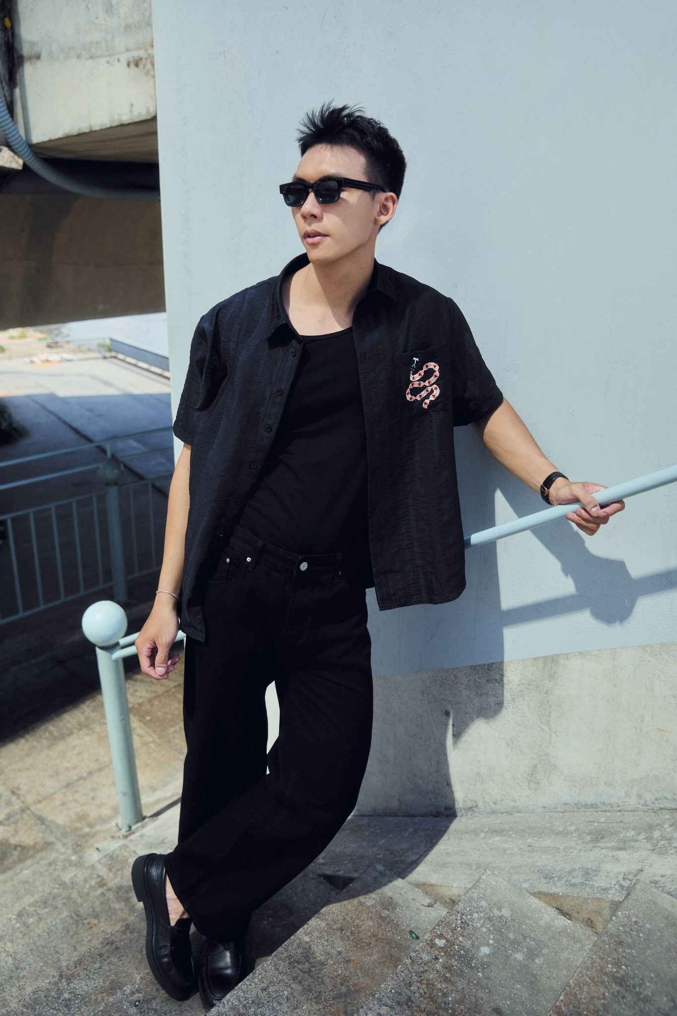Áo Sơ Mi Layering Black VS