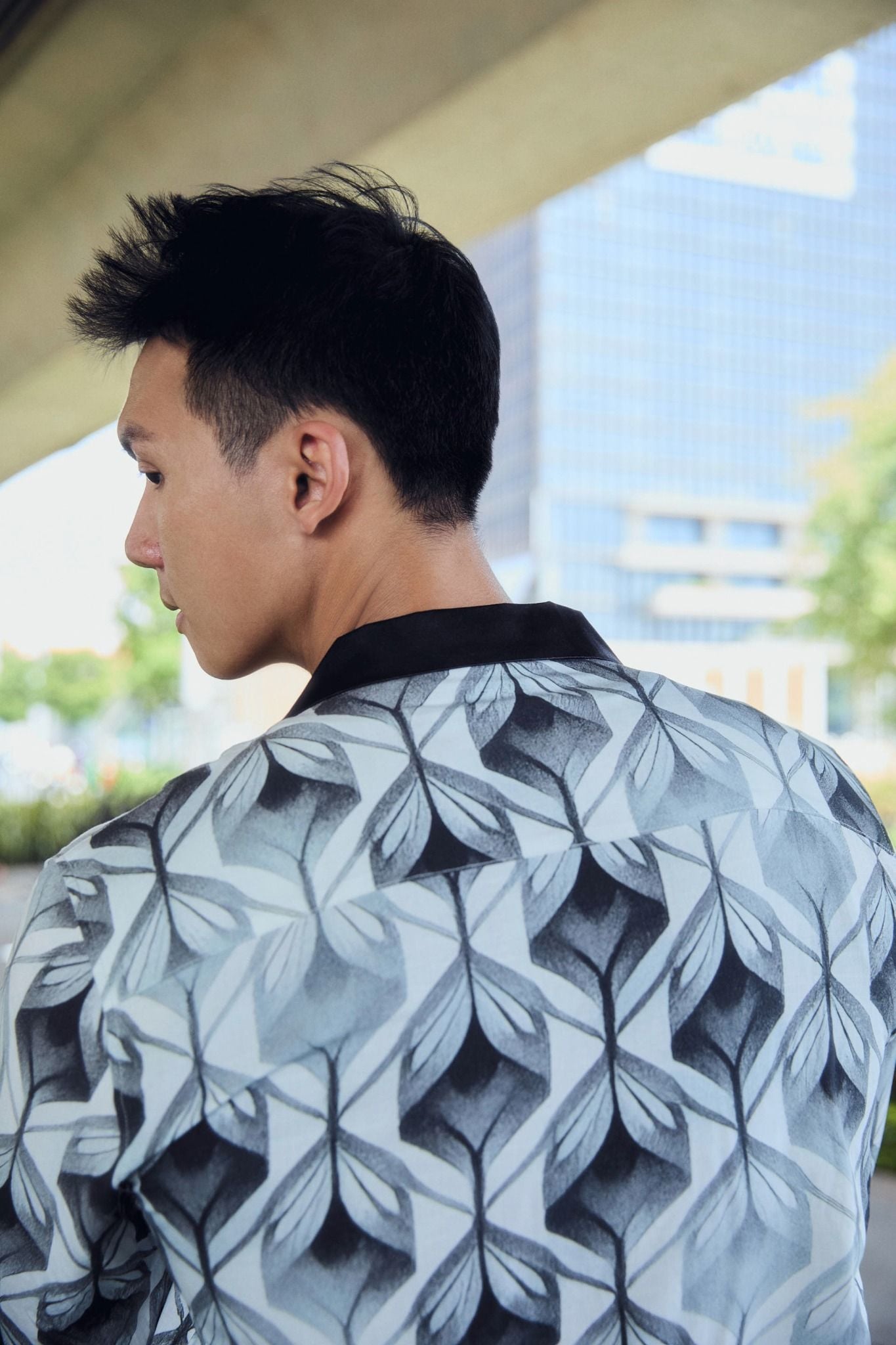 Áo Sơ Mi Cuban Diamond Effect Tropical