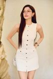 Đầm Ngắn Sleeveless Knit Mini Button