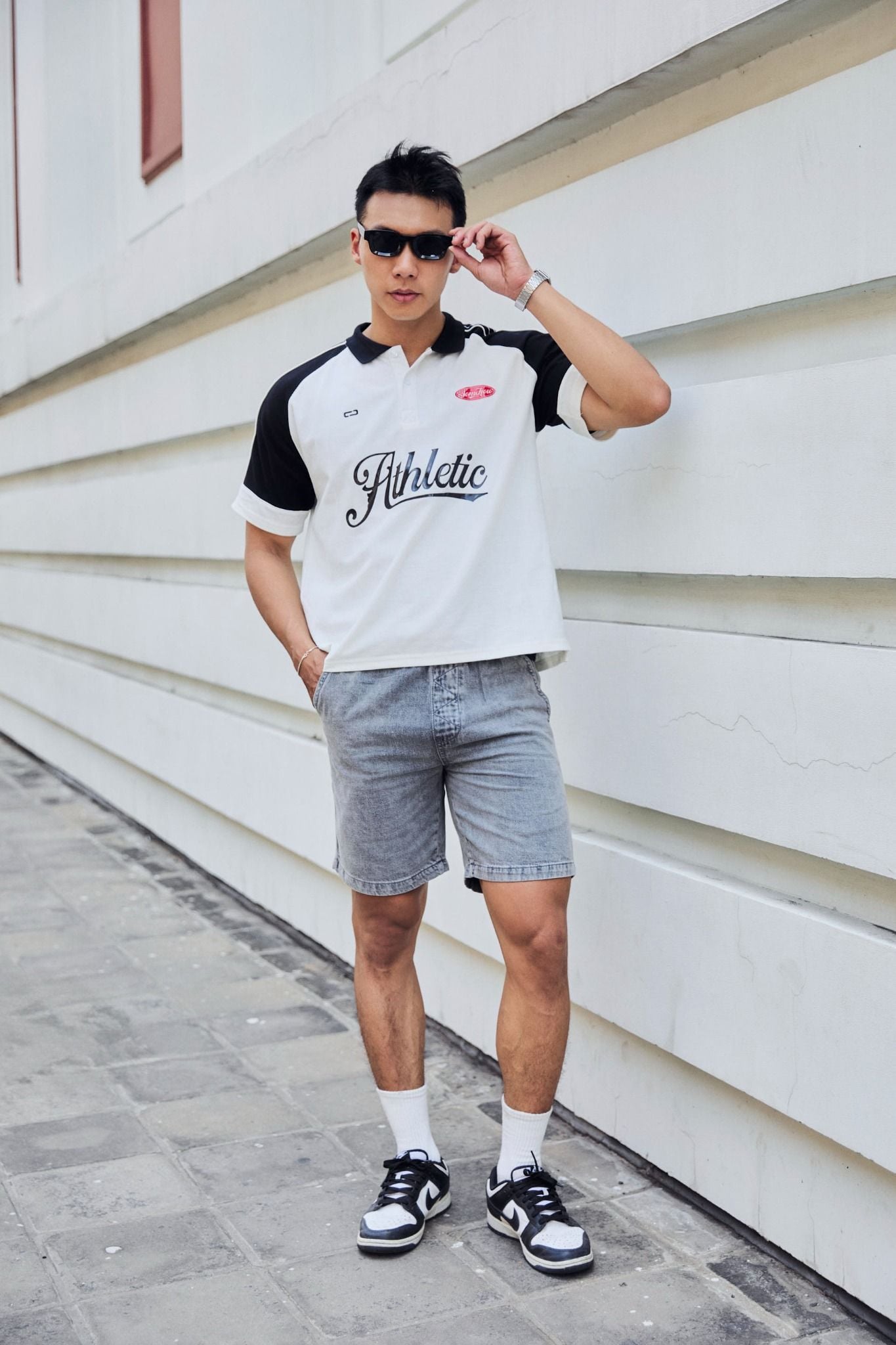 Quần Short Denim White String