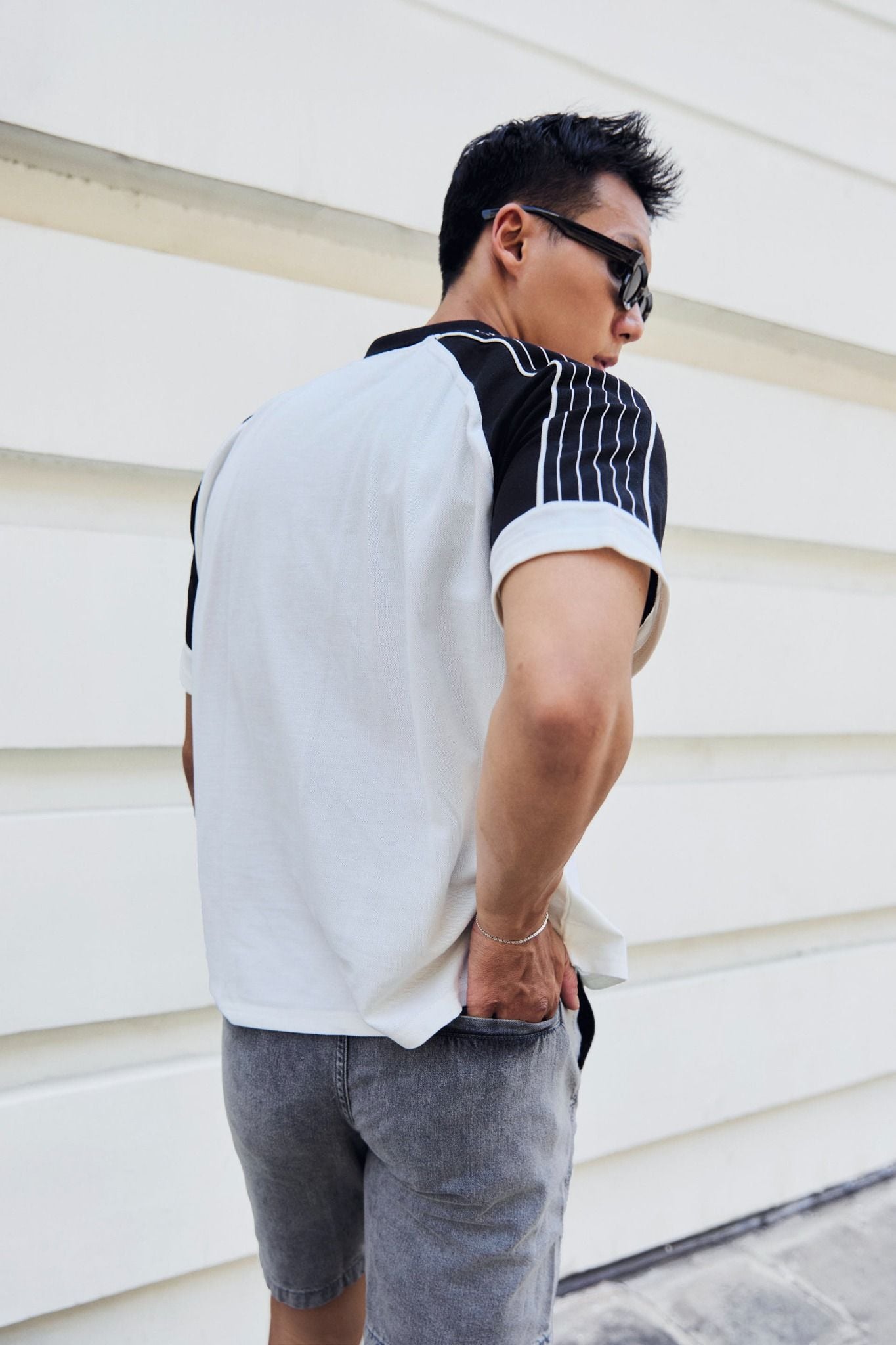 Áo Polo Shoulder Linemix