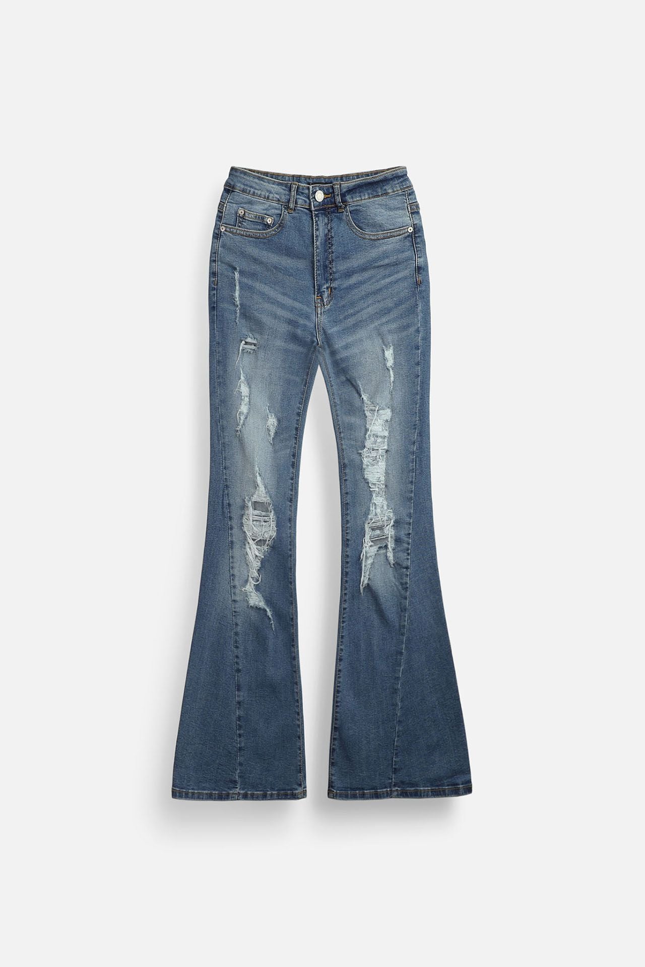 Quần Jean Flare Distressed Style