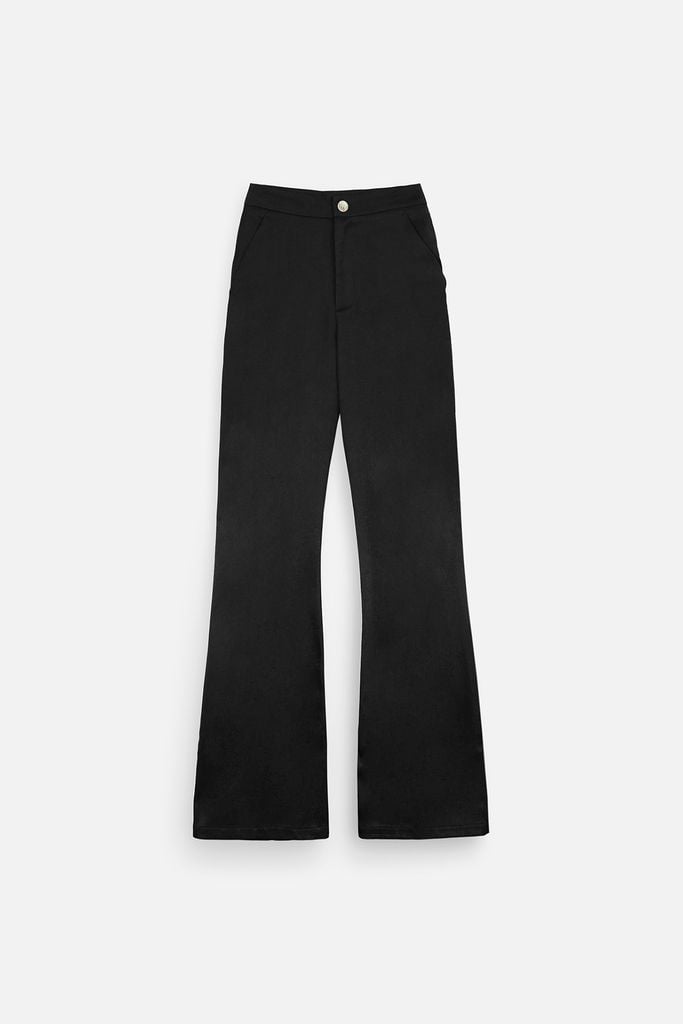  Quần Dài Flare Plain Black White 
