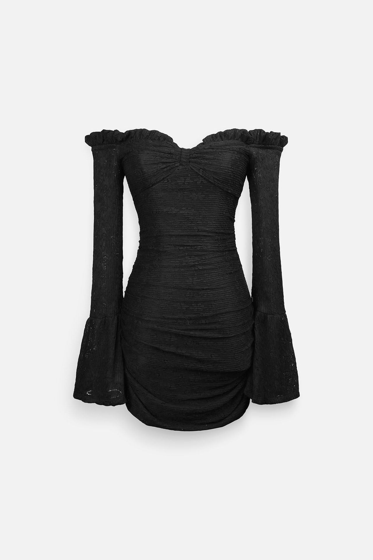 Đầm Ngắn Off Shoulder Long Sleeves