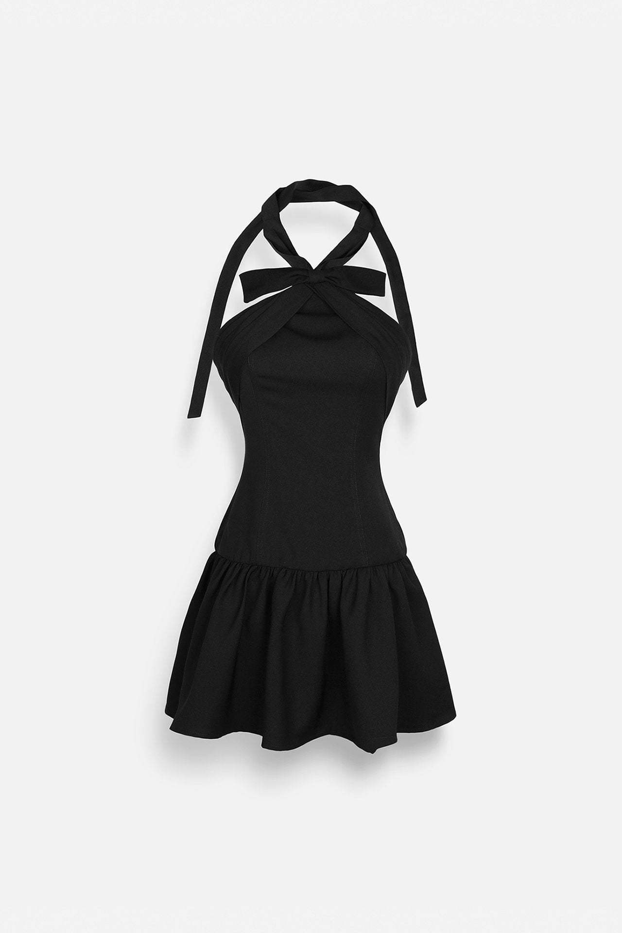 Đầm Ngắn Halter x Bowtie