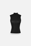 Áo Highneck Sleeveless Black Red
