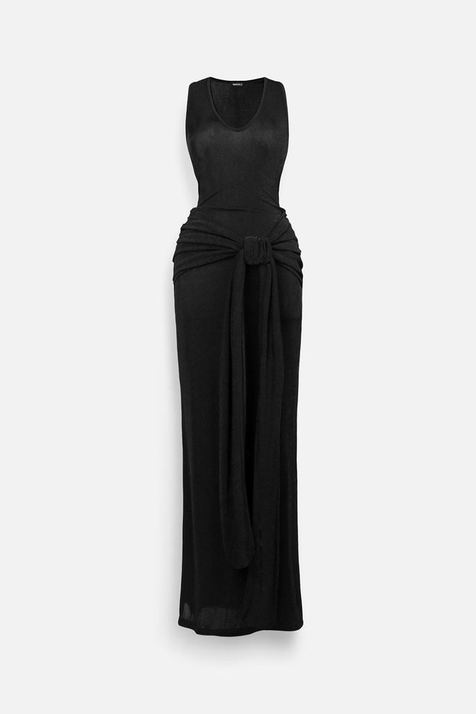  Đầm Dài Sleeveless Wrap Waist 