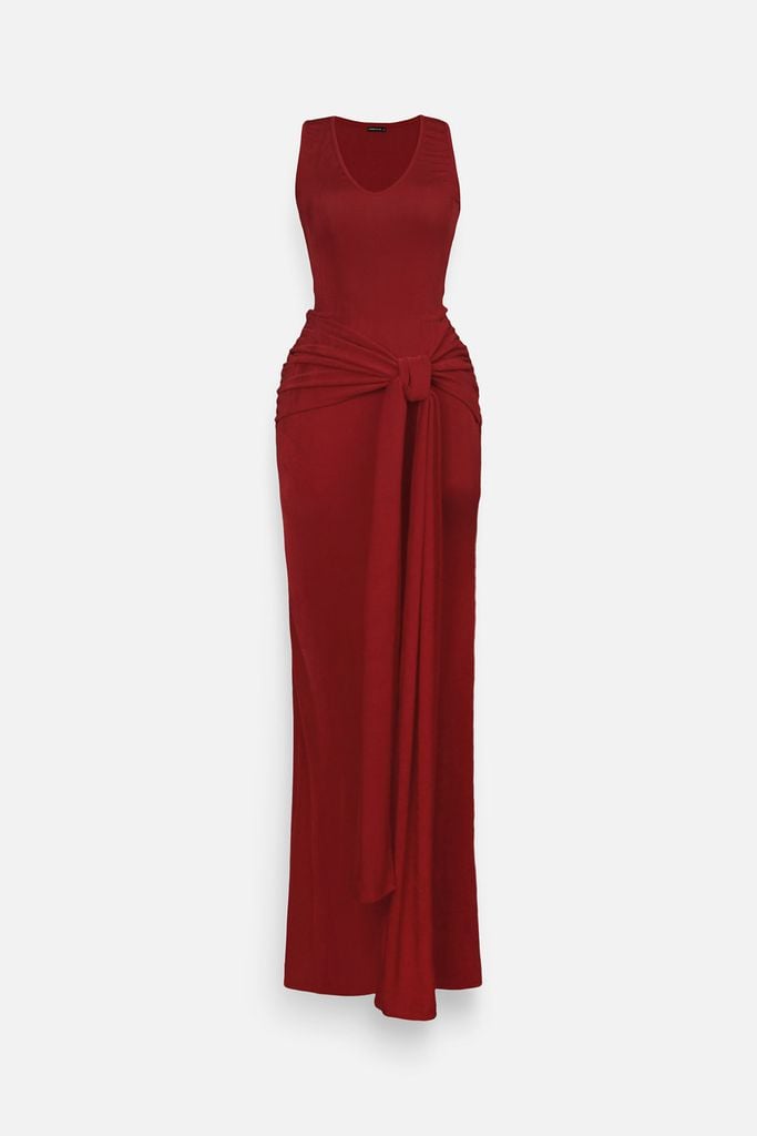  Đầm Dài Sleeveless Wrap Waist 