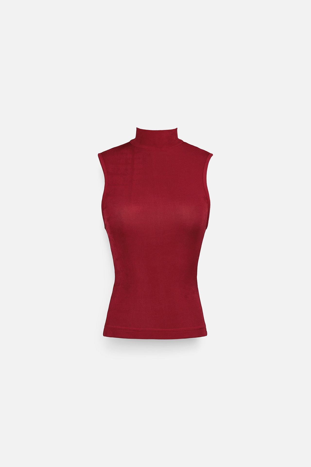 Áo Highneck Sleeveless Black Red
