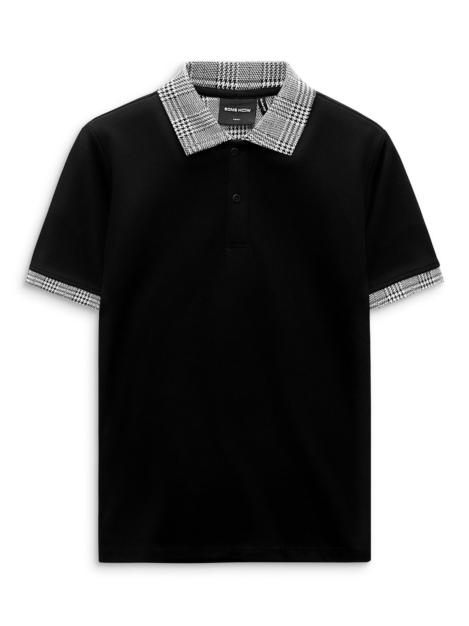 Set Polo Short Black Gray Check