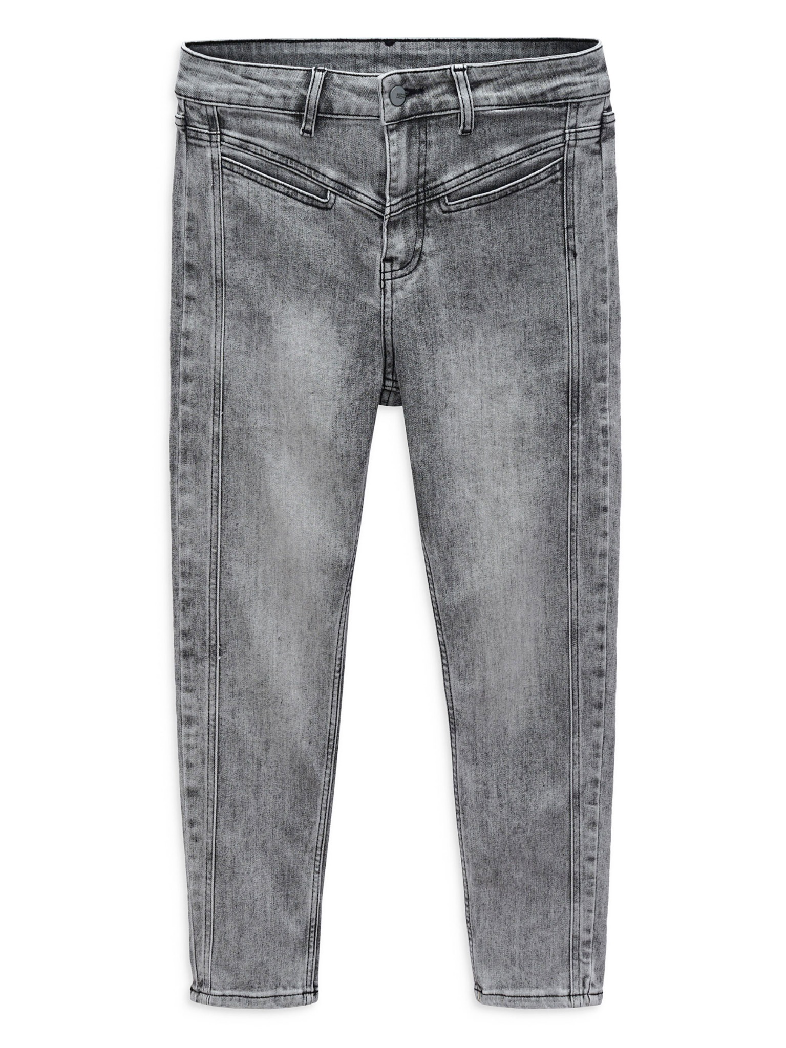 Quần Jean Cropped Wash Grey