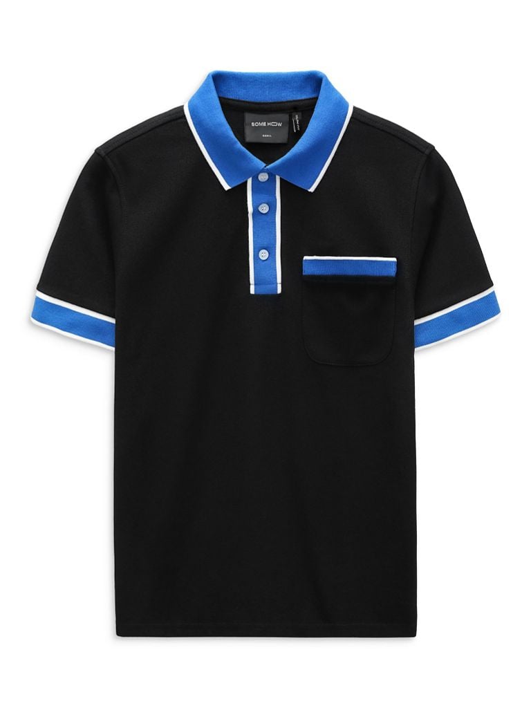 Áo Polo Blue Impress Placket 