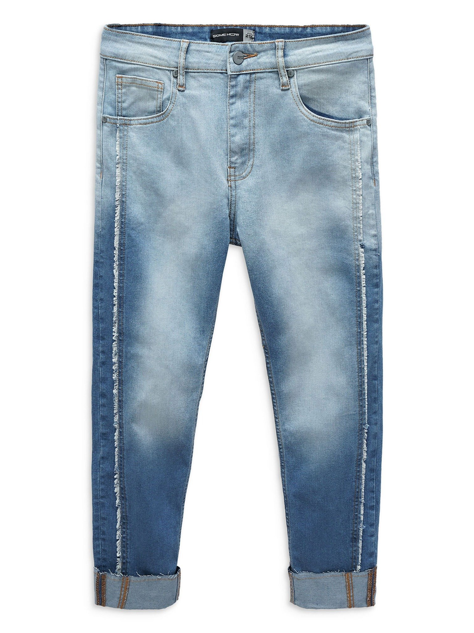 Quần Jean Cropped Outer Distressed Line