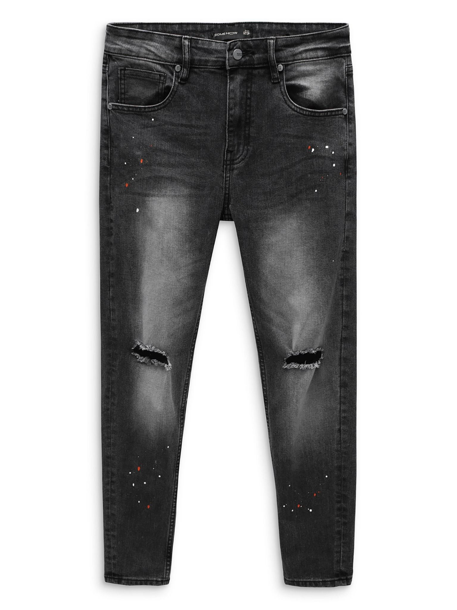 Quần Jean Skinny Gray Wash Paint