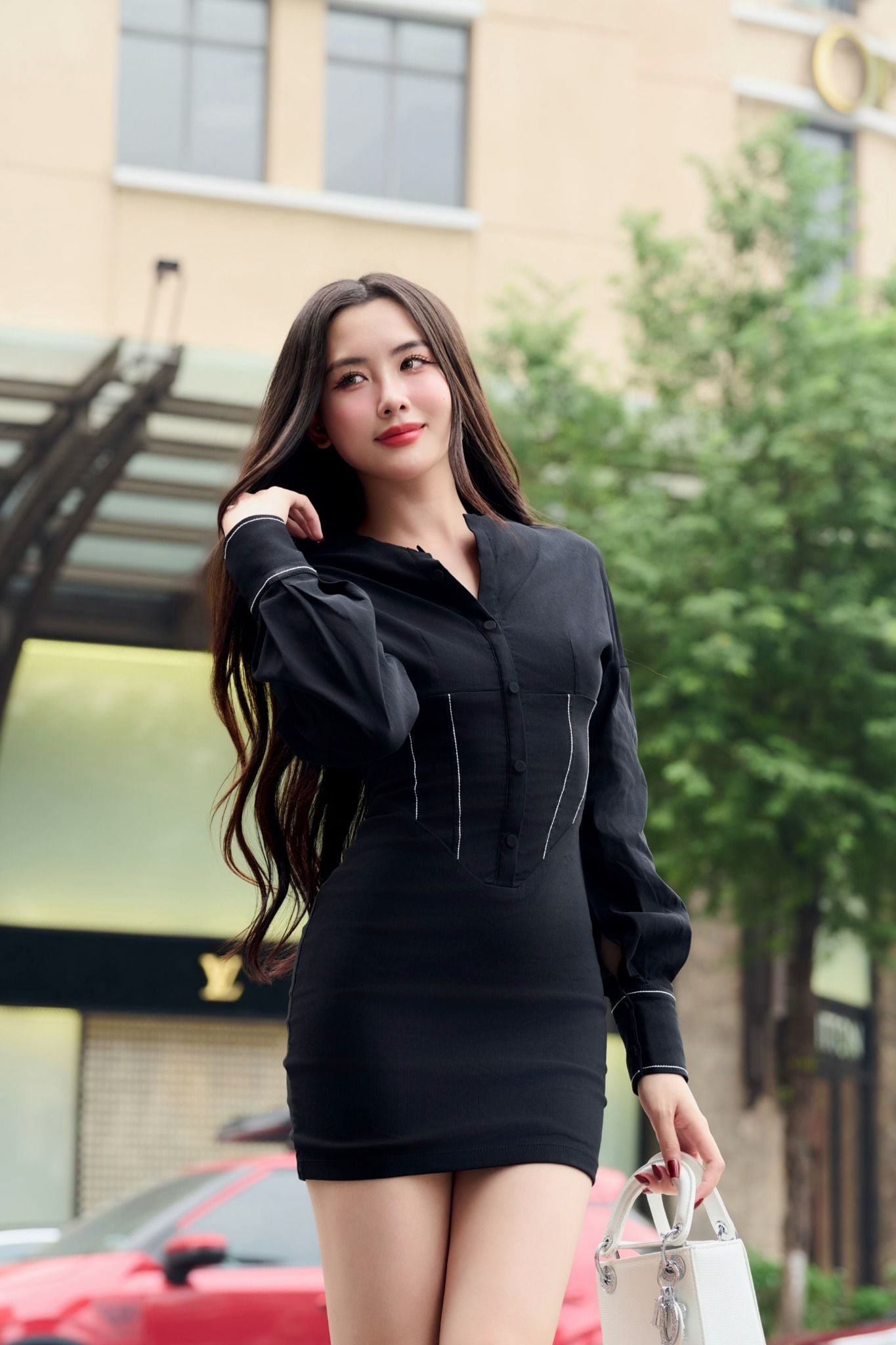 Đầm Ngắn Long Sleeves Corset Form
