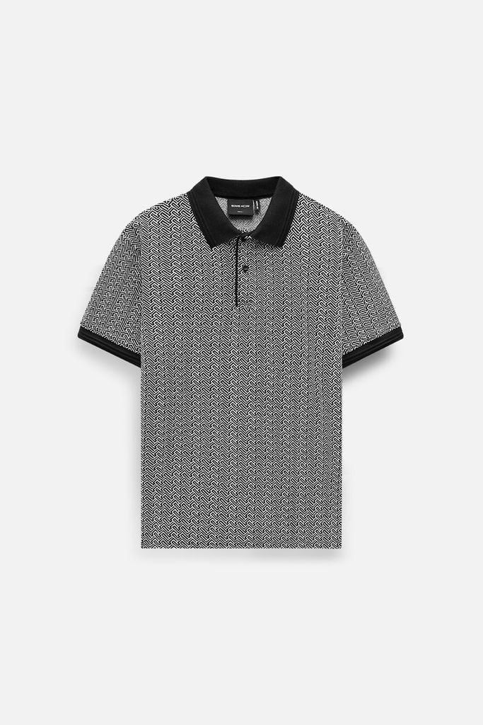  Áo Polo T Pattern Black Collar 