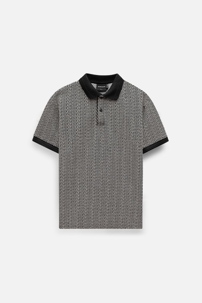  Áo Polo T Pattern Black Collar 
