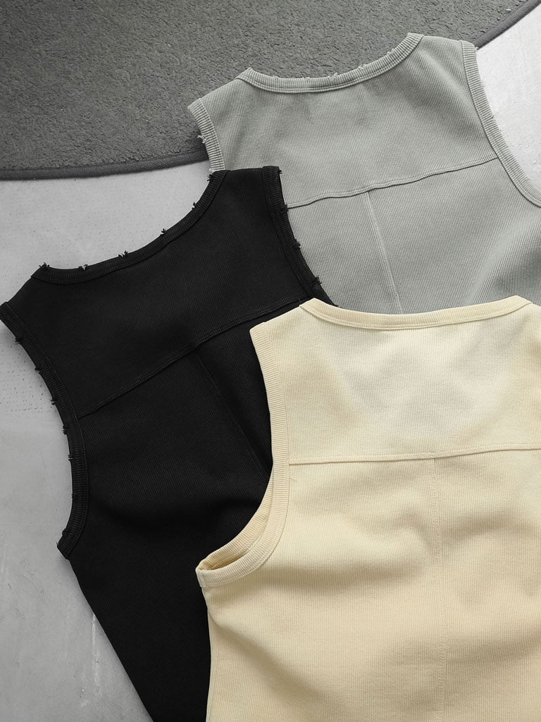 Áo Tanktop Basic Beige Gray