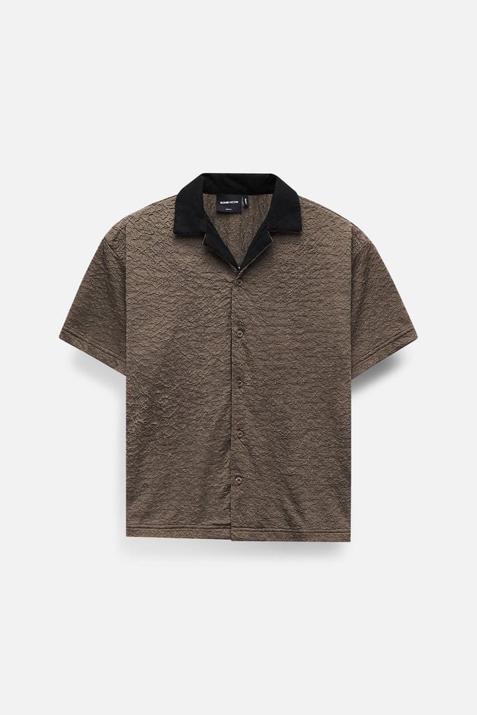  Áo Sơ Mi Boxy Black Brown 