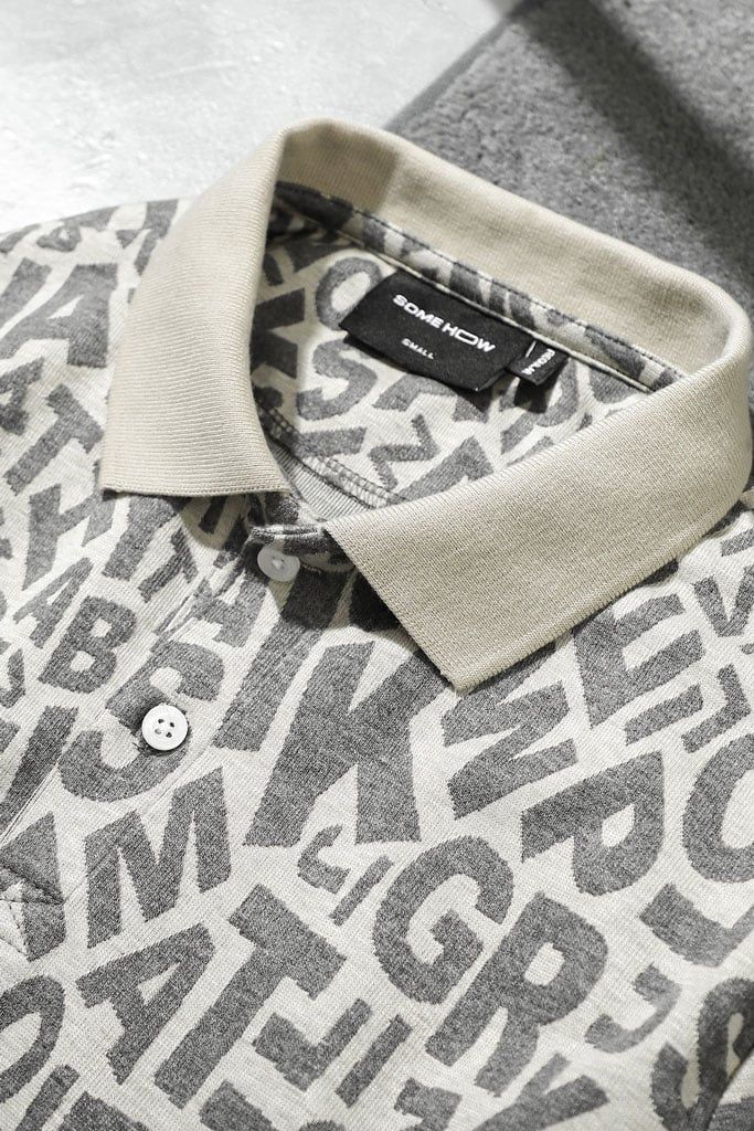 Áo Polo Random Words Pattern