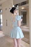 Set Pumpsleeve Top Short Skirt