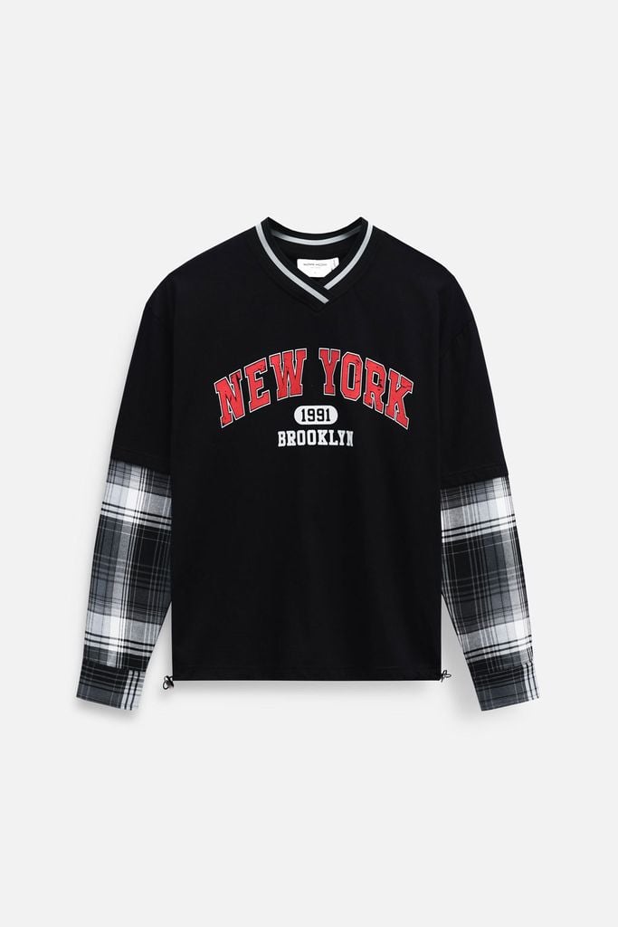  Áo Thun The Checked Sleeves Mix 