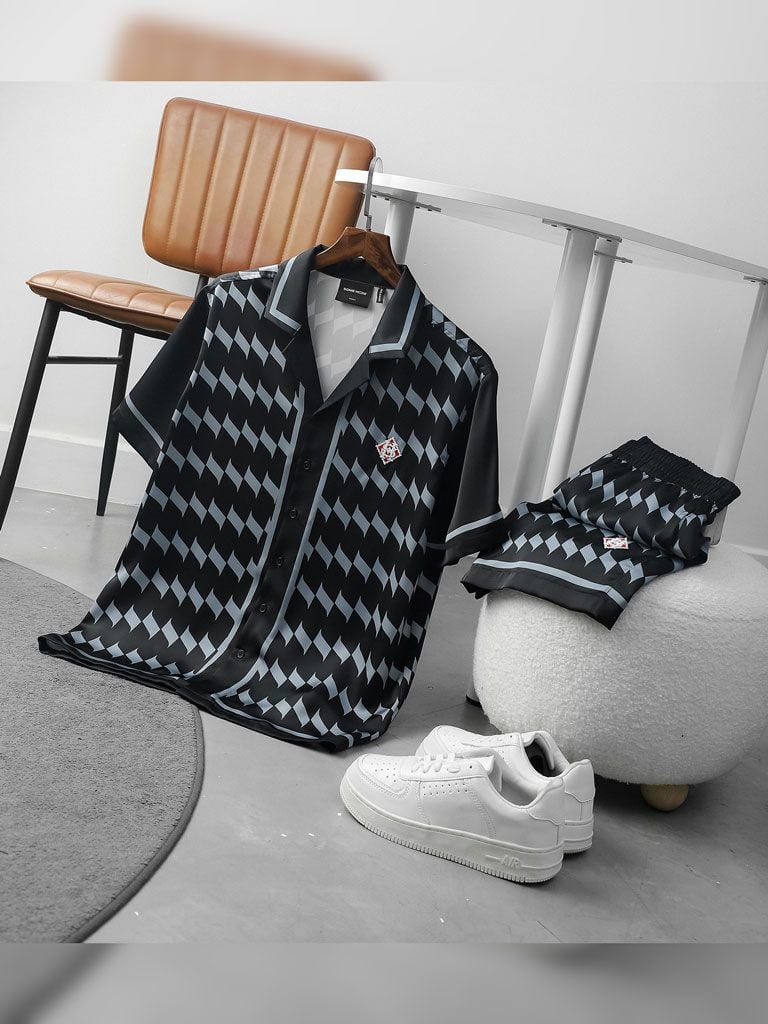 Set Shirt Short Dominos Black